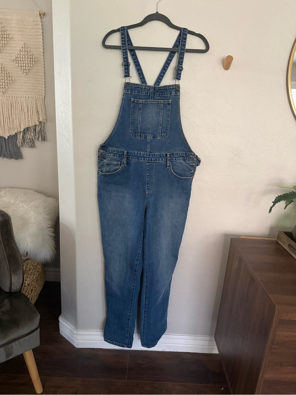 Universal Thread Light Blue Denim Overalls with Dark Trim